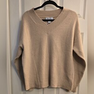 Nine West Beige V-Neck Sweater, size large